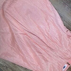 Metallic stripe flutter sleevess blouse